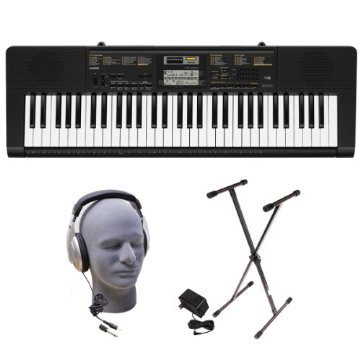 Casio CTK2400 PPK 61-Key Premium Portable Keyboard Package with Samson HP30 Headphones, Stand and Power Supply