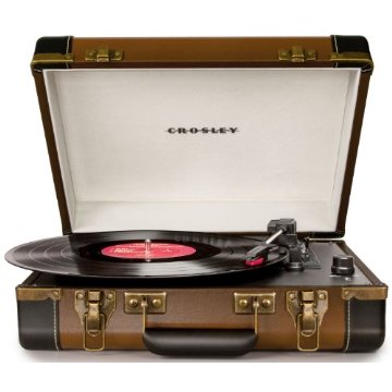 Crosley CR6019A-BR Executive Portable USB-Enabled 3-Speed Turntable (Brown & Black)