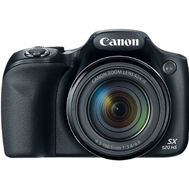 Canon PowerShot SX520 HS 16MP Digital Camera with 42x IS Zoom (Black)
