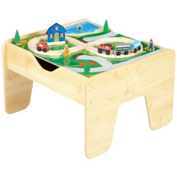 KidKraft 2-in-1 Lego and Train Activity Table with Board (17576)