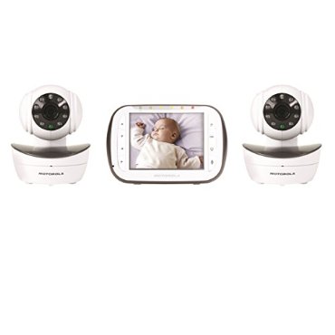 Motorola MBP43-2 Wireless Digital Video Baby Monitor with 2 Cameras, 3.5" Color Video Screen, Infrared Night Vision, Pan, Tilt, and Zoom