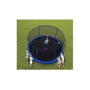 BouncePro 14' Trampoline with SteelFlex Enclosure and Electron Shooter Game
