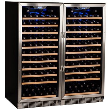 Edgestar 242-Bottle Built-In Side-by-Side Wine Cellar Stainless Steel