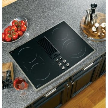 GE PP989SNSS Profile 30" Stainless Steel Electric Smoothtop Cooktop - Downdraft