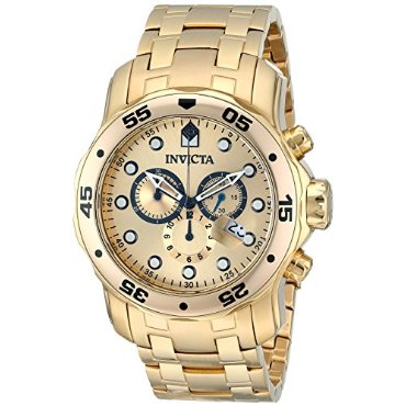 Invicta 0074 Scuba Pro-Diver Chronograph 18k Gold-Plated Stainless Steel Men's Watch