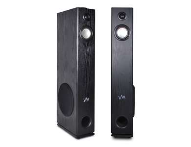 VM Audio EXAT11 Black Floorstanding Powered Bluetooth Home Tower Speakers (Pair)