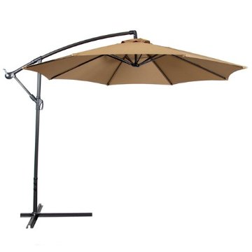 Best Choice Products 10' Hanging Offset Patio Umbrella (Tan)