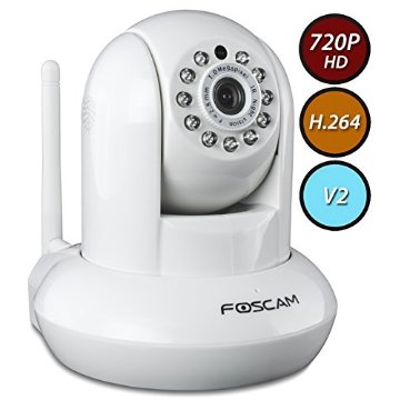 Foscam FI9821W V2 1.0 MP 1280x720p H.264 Wireless IP Security Camera (White)