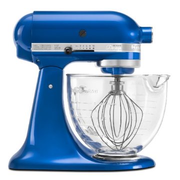 KitchenAid KSM155GBEB Artisan Design Series Mixer with Glass Bowl (Electric Blue)