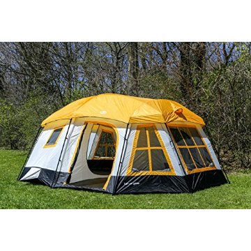 Tahoe Gear Ozark 3-Season 16 Person Large Family Cabin Tent (Orange)