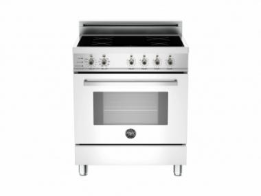 Bertazzoni PRO304INSBI Professional Series 30 Induction Electric Range with 4 Induction Burners, European Convection (Bianco Pure White)