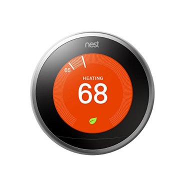 Google, T3007ES, Nest Learning Thermostat, 3rd Gen, Smart Thermostat, Stainless Steel, Works With Alexa- Stainless Steel