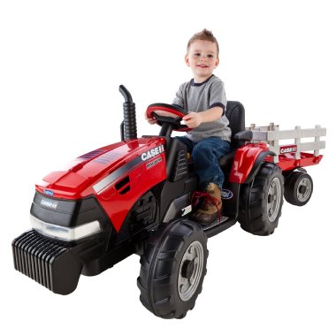 Peg-Perego Case IH Magnum Tractor with Trailer 12V Battery Powered Ride On