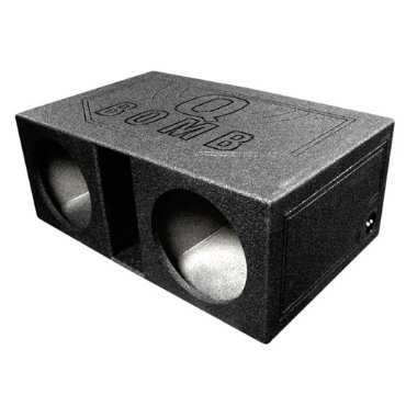 Q Power QBOMB12VL Dual 12" SPL Vented Speaker Box with Durable Bed Liner Spray