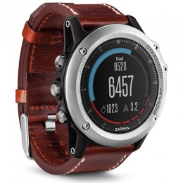 Garmin Fenix 3 Sapphire (Watch Only, Silver with Leather Band and Rubber Band)