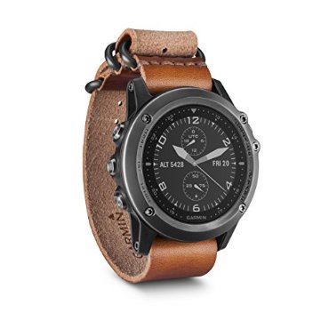 Garmin Fenix 3 Sapphire (Watch Only, Gray with Leather Strap and Nylon Strap)