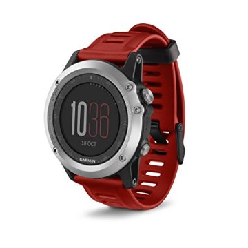Garmin fenix 3 (Silver with Red Rubber Band)