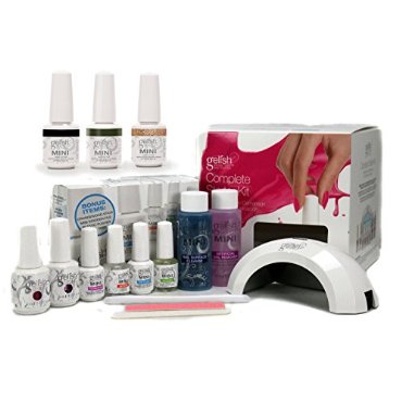 Gelish Harmony Complete Starter LED Gel Nail Polish Kit with 5 Additional Colors