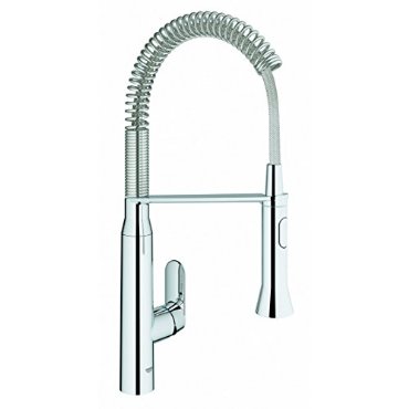 Grohe K7 Medium Semi-Pro Kitchen Faucet with Pull-Out Spray (Starlight Chrome, 31380000)