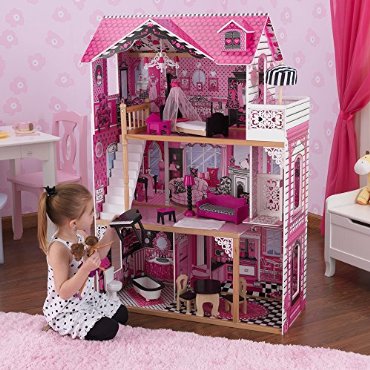 KidKraft Amelia Doll & Play House with 15 Pieces of Furniture (65093)