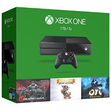 Xbox One 1TB Console Holiday Value Bundle with 3 Games (Gears of War: Ultimate Edition, Rare Replay, Ori and the Blind Forest)
