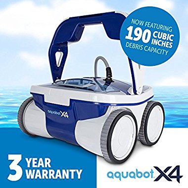 Aquabot X4 Above Ground and Inground Robotic Pool Cleaner with Swivel & Caddy