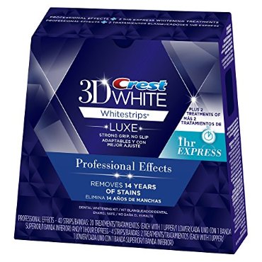 Crest 3D White Luxe Whitestrips Professional Effects 20 Treatments + 3D White Whitestrips 1 Hour Express 2 Treatments - Teeth Whitening Kit