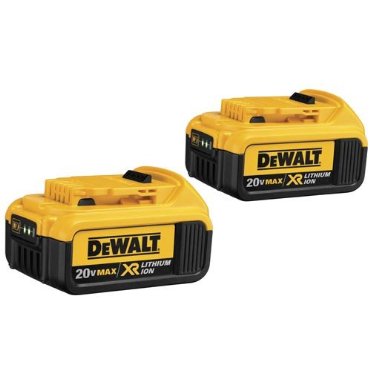DeWalt DCB204-2 20V Max Premium XR Li-Ion Battery, 2-Pack