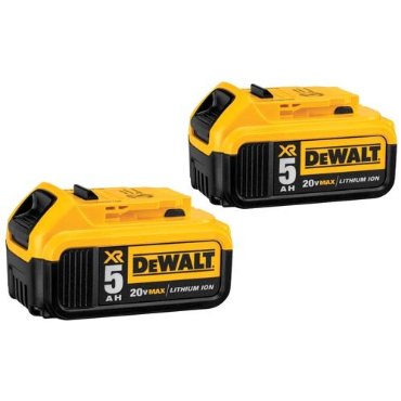 DeWalt DCB205-2 20V MAX XR 5.0Ah Lithium Ion Battery, 2-Pack