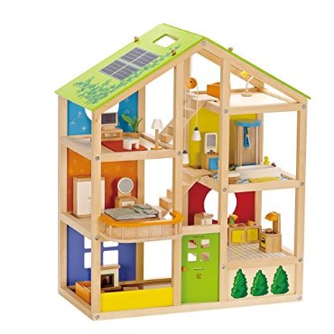 Hape All Seasons Wood Doll House with Accessories