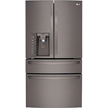 LG LMXS30776D 36" Black Diamond Series 30 Cu. Ft. French Door Refrigerator with CustomChill Drawer, Slim SpacePlus Ice System, Premium LED Lights, Multi-Air Flow (Black Stainless Steel)
