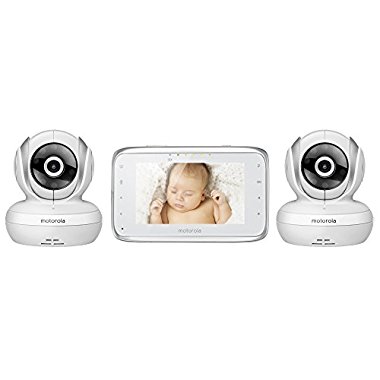 Motorola MBP38S-2 Digital Video Baby Monitor with 4.3 Color LCD Screen and 2 Cameras with Remote Pan, Tilt and Zoom