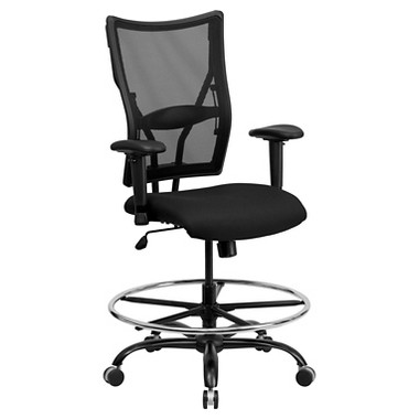 Hercules Series 400 lb. Capacity Big & Tall Drafting Chair by Flash Furniture (Black Mesh)