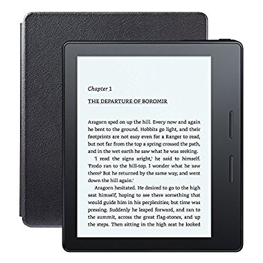 Kindle Oasis with Leather Charging Cover (Black, 6" High-Resolution Display (300 ppi), Wi-Fi, Special Offers Screensaver)