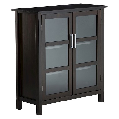 Kitchener Medium Storage Cabinet - Simpli Home (Dark Walnut)