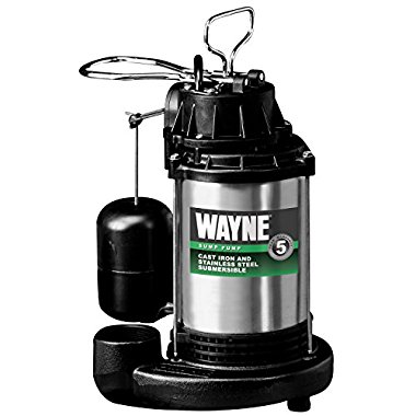 Wayne CDU980E 3/4 HP Submersible Cast Iron and Stainless Steel Sump Pump With Integrated Vertical Float Switch