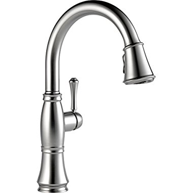 Delta Faucets Cassidy Single Handle Kitchen Faucet, Arctic Stainless