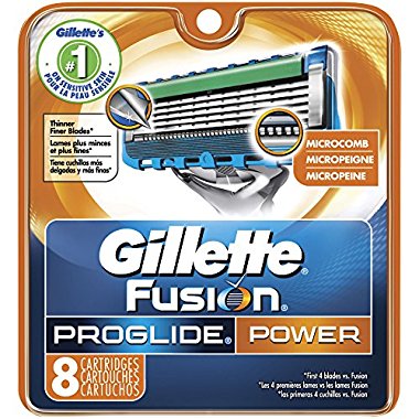 Gillette Fusion Proglide Power Men's Razor Blade Refills (8 Cartridges)