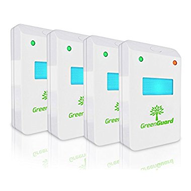 GreenGuard Ultrasonic Eco-Friendly Pest Repeller (4-Pack) for Mice, Mosquitos, Roaches, Spiders, Insects, & Rodents