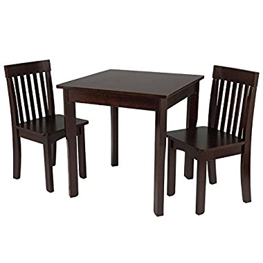 KidKraft Square Table & 2 Avalon Chair Set, Espresso