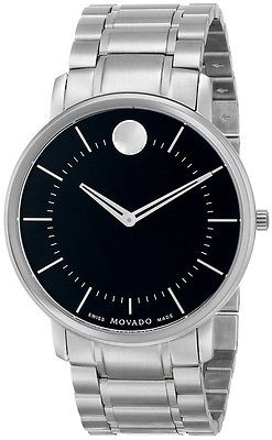 Movado TC Black Dial Stainless Steel Men's Watch (0606687)