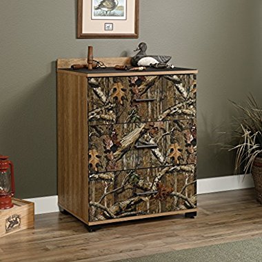 NEW Sauder Furniture 417244 Flat Creek Mossy Oak 3-Drawer Storage Cabinet Chest