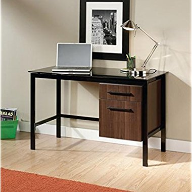 Sauder Furniture Select Venture Modern Office Black Glass Top Desk | 414416