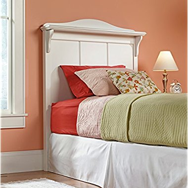 Sauder Woodworking 414676 Pogo Twin Bed Soft White Headboard Bedroom Furniture