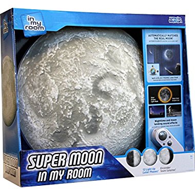 Super Moon In My Room with Real-time Moon Phases, Remote Control, Night Light, and Sound