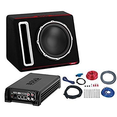 Boss 12 800W Loaded Car Subwoofers with Box Enclosure+Amp+Kit Package / BASS12APK