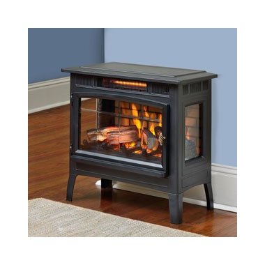 Duraflame DFI-5010-01 Infrared Quartz Fireplace Stove with 3D Flame Effect, Black