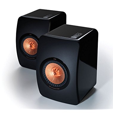 KEF LS50 Flagship Mini Monitor Speakers (Piano Black, Pair)