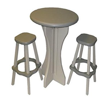 Leisure Accents Pub Set 30" Round Table w/2 Barstools / LAPS-T (Taupe/Warm Gray)