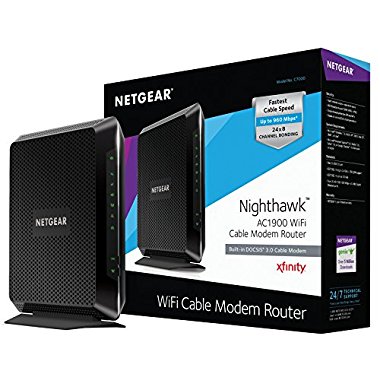 Netgear Nighthawk C7000 AC1900 Wi-Fi Cable Modem Router (DOCSIS 3.0 Certified for Xfinity Comcast, Time Warner Cable, Cox, & more)